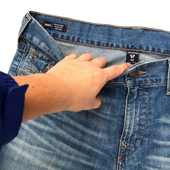 RARE 2016 True Religion Jeans Size 36 DUST CLOUD Blue - Picture 8 of 8